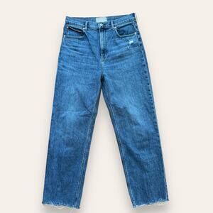 Everlane The Way High Jean Organic Cotton Blue Denim Raw Hem 30 Long Women’s